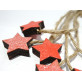 Mini étoiles en bois avec ficelle en jute (x6) Rouge