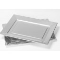 Grands plateaux rectangulaires argent (x2)