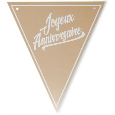 Guirlande Fanions Joyeux Anniversaire Kraft Et Blanc Maplusbelledeco Com