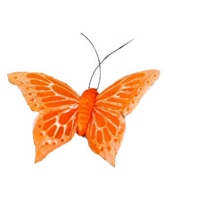 Papillons sur sticker (x6) orange