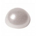 Fines bande de perles nacrées (x5) argent / nacree