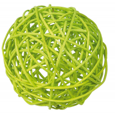 Boules en rotin vert anis (x10)