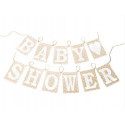 Guirlande fanions Baby Shower en lin