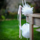 Guirlande pompons en tulle blanc