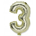 Ballon chiffre 3 or
