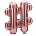 Ballon symbole hashtag rose gold