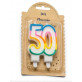 Bougie d'anniversaire multicolore 50