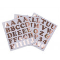 Stickers alphabet et chiffres rose or x71