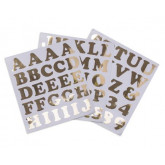 Stickers alphabet et chiffres or x71