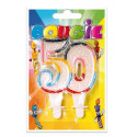 Bougie 50 ans multicolore