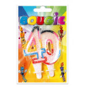 Bougie 40 ans multicolore