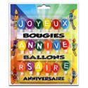 Bougies Joyeux Anniversaire multicolore