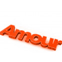 Mots « AMOUR » sur sticker orange