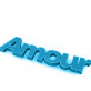 Mots « AMOUR » sur sticker turquoise