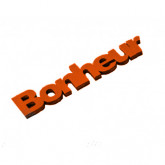 Mots « BONHEUR » sur sticker orange