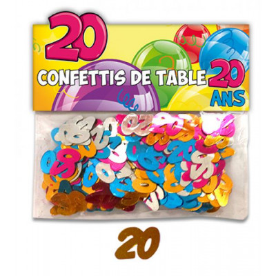 Confettis 20 ans multicolore