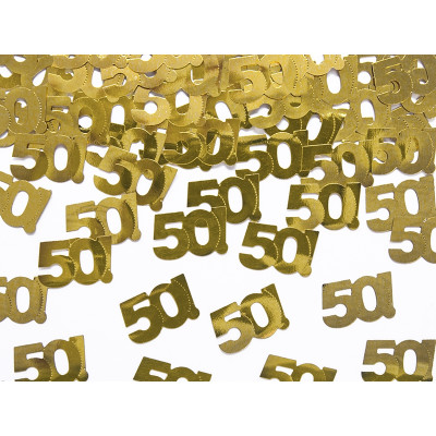 Confettis de table dorés 50 ans or