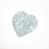 Confettis coeur en tissu (x24) métallisé bleu