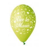 ballons vive les mariés ( x8 ) vert anis