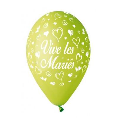 ballons vive les mariés ( x8 ) vert anis