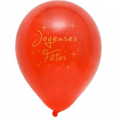 Ballons Joyeuses Fêtes (x8) rouge /or