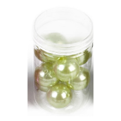 Grandes perles nacrées (x10) vert anis