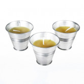 Bougie citronnelle jaune et son pot en zinc (x3)