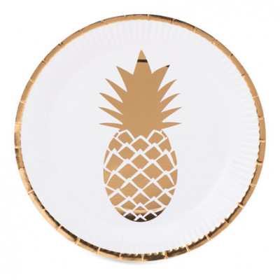 Assiettes Ananas or x8