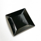 Petites assiettes carrées métallisées (x8) noir