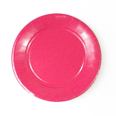 Assiettes carton de couleur (x20) fuchsia