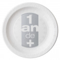 Assiettes 1 an de + (x10) argent / blanc