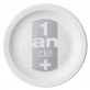 Assiettes 1 an de + (x10) argent / blanc