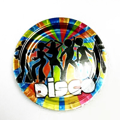 Assiettes disco métallisées (x8)