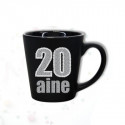 Mug âge "20 ans" noir