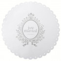 Sets de table Just Married (x6) blanc / argent