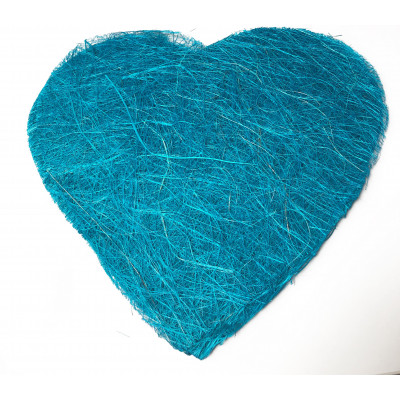 Sets coeur en sisal (x6) turquoise