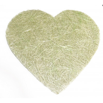 Sets coeur en sisal (x6) vert anis