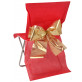 Housses de chaise (x4) avec nœud métallisé rouge / or