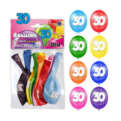 Ballons 30ans (x8)
