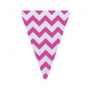 Fanions carton perforés (x5) chevron fuchsia