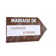 Flèche signalétique de couleur MARIAGE DE chocolat / blanc