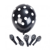Ballons noirs à pois blancs (x6)