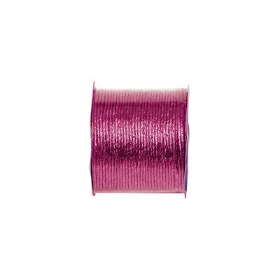 Cordelette laitonnée métallisée fuchsia