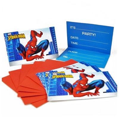 Invitation Anniversaire Spiderman x6 - enfants