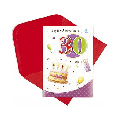 Carte anniversaire 30 ans