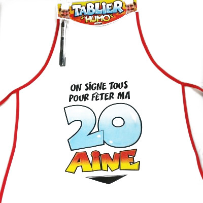 Tablier à signer & stylo "20ans"