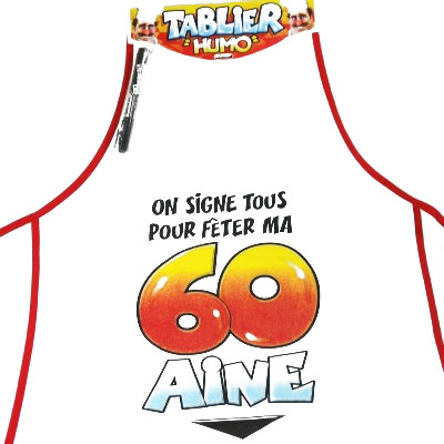 Tablier à signer & stylo "60ans"