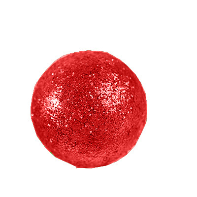 Grosses boules pailletées sur tiges (x6) rouge