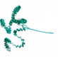 Piquets spirales et perles (x2) turquoise