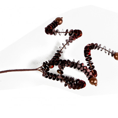 Piquets spirales et perles (x2) chocolat
